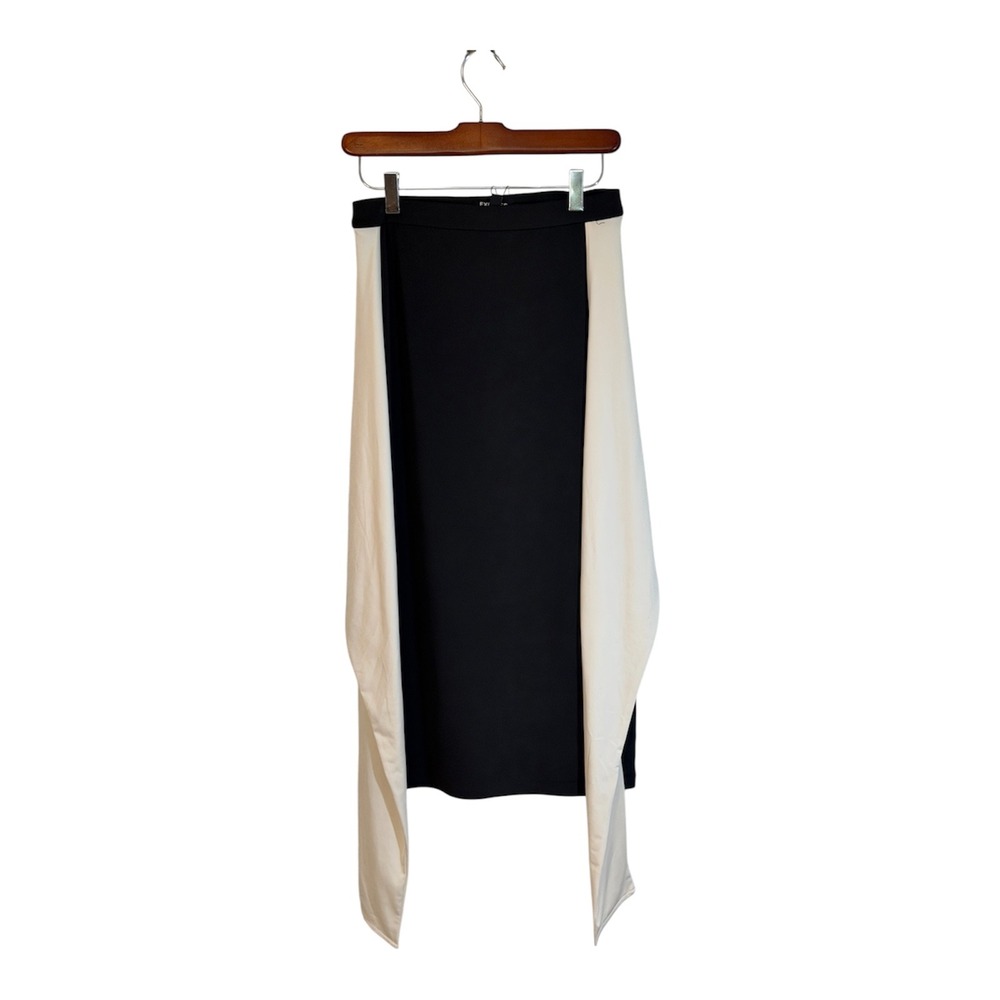 Express Convertible Skirt Black White XS Womens Midi Drape Overlay NEW